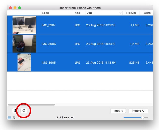 Delete photos from iPhone using Mac Preview