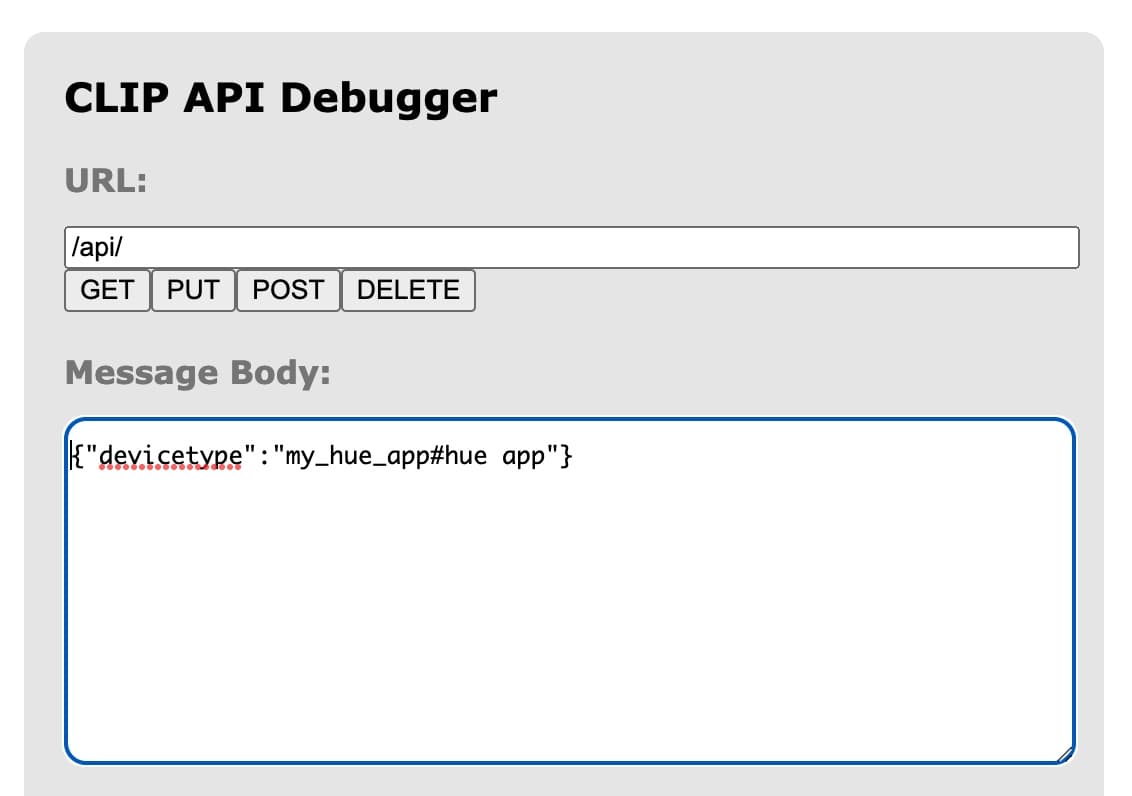 Phillips Hue API debugger